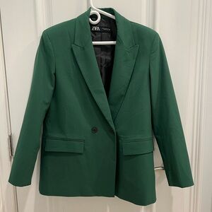 Zara green blazer double breasted
